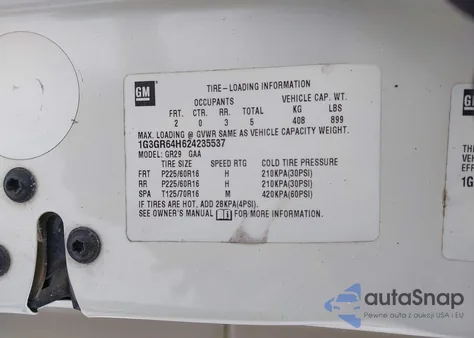 2002 Oldsmobile Aurora 3.5 z USA, uszkodzony, nr VIN 1G3GR64H624235537